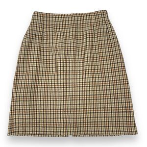 Savannah Wool Midi Skirt‎ Brown Vintage Preppy Schoolgirl Women's 389
